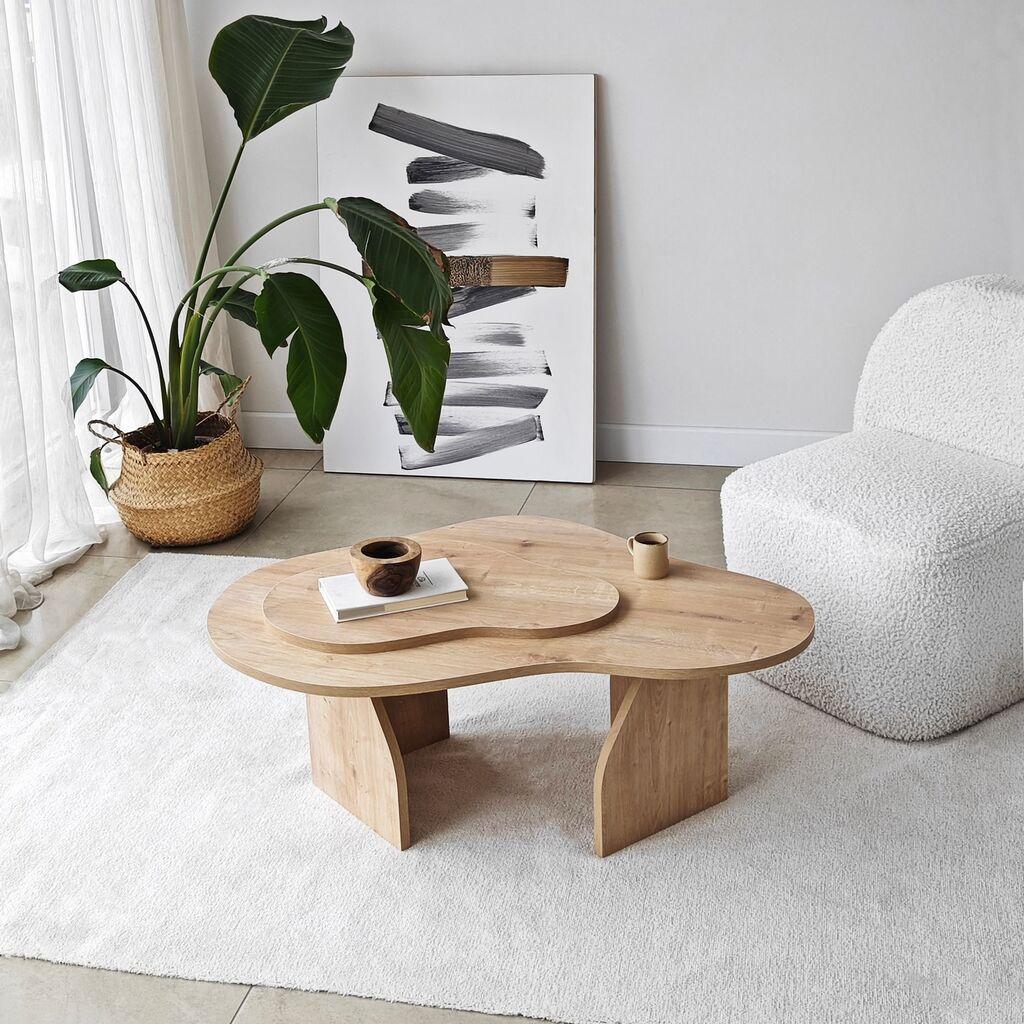 Hanah Home Klub sto Melted, 105x35x65 cm, Bež