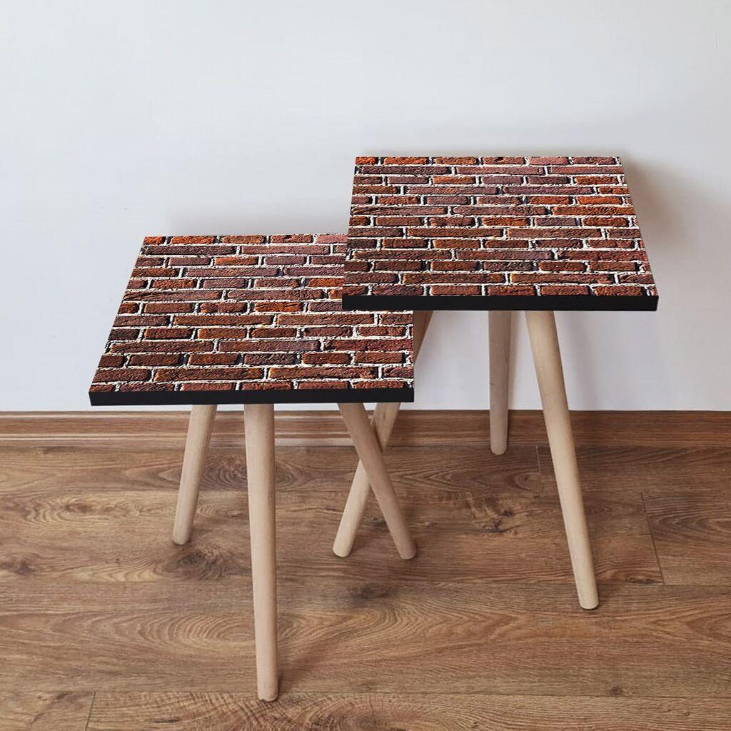 Hanah Home Set klub stočića 2Shp378, 2 komada, Šareni