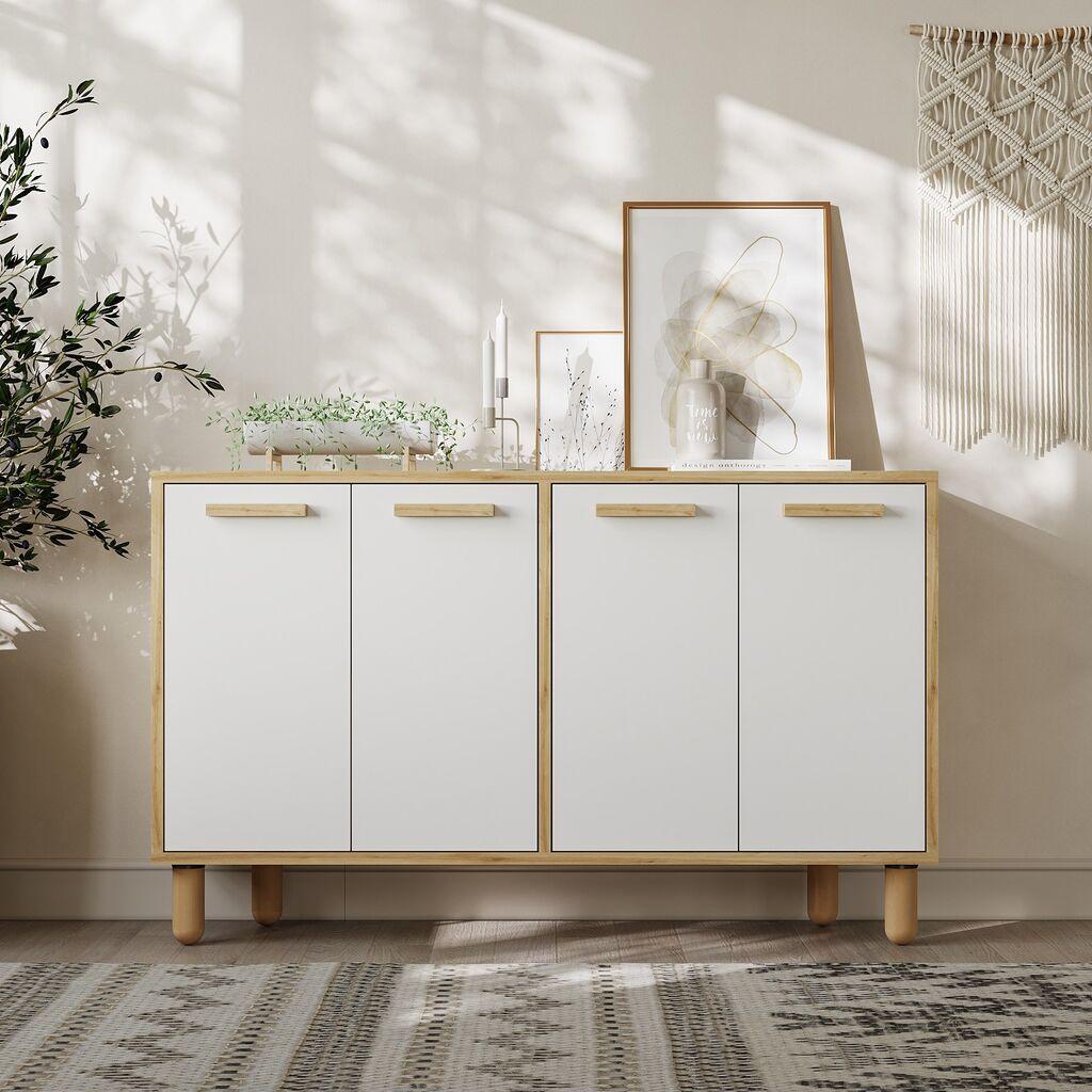 Hanah Home Konzola Venedik, 120x73,6x29,6  cm, Bela-hrast