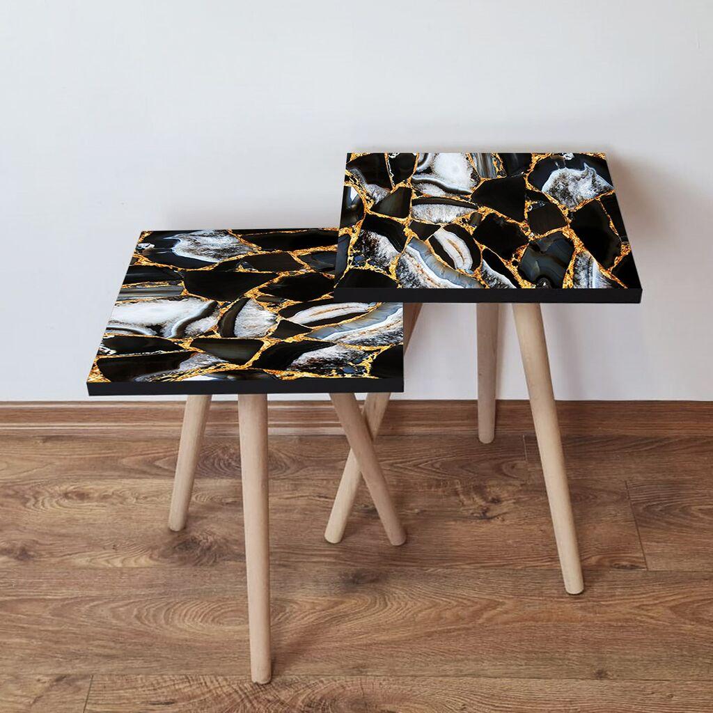 Hanah Home Set klub stočića 2Shp101, 2 komada, Šareni