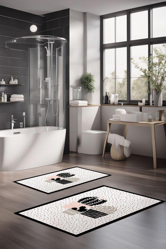 L'essentiel Maison Set prostirki za kupatilo CT-5265, 2 Komada, Bela