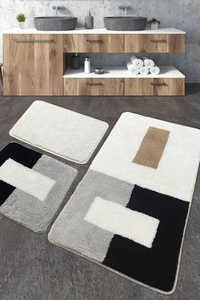 L'essentiel Maison Set 3 prostirke za kupatilo Šareni