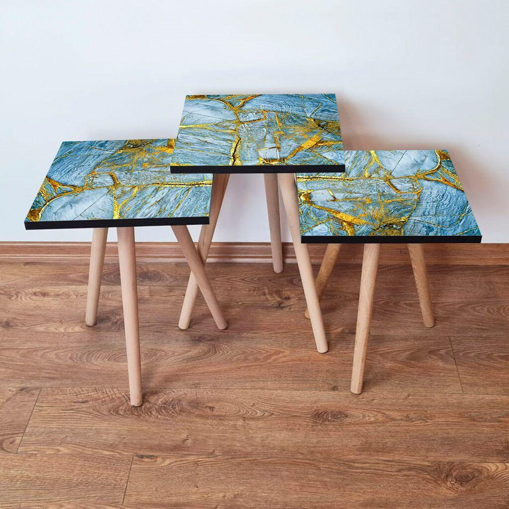 Hanah Home Set klub stočića 3Shp235, 3 komada, Šareni