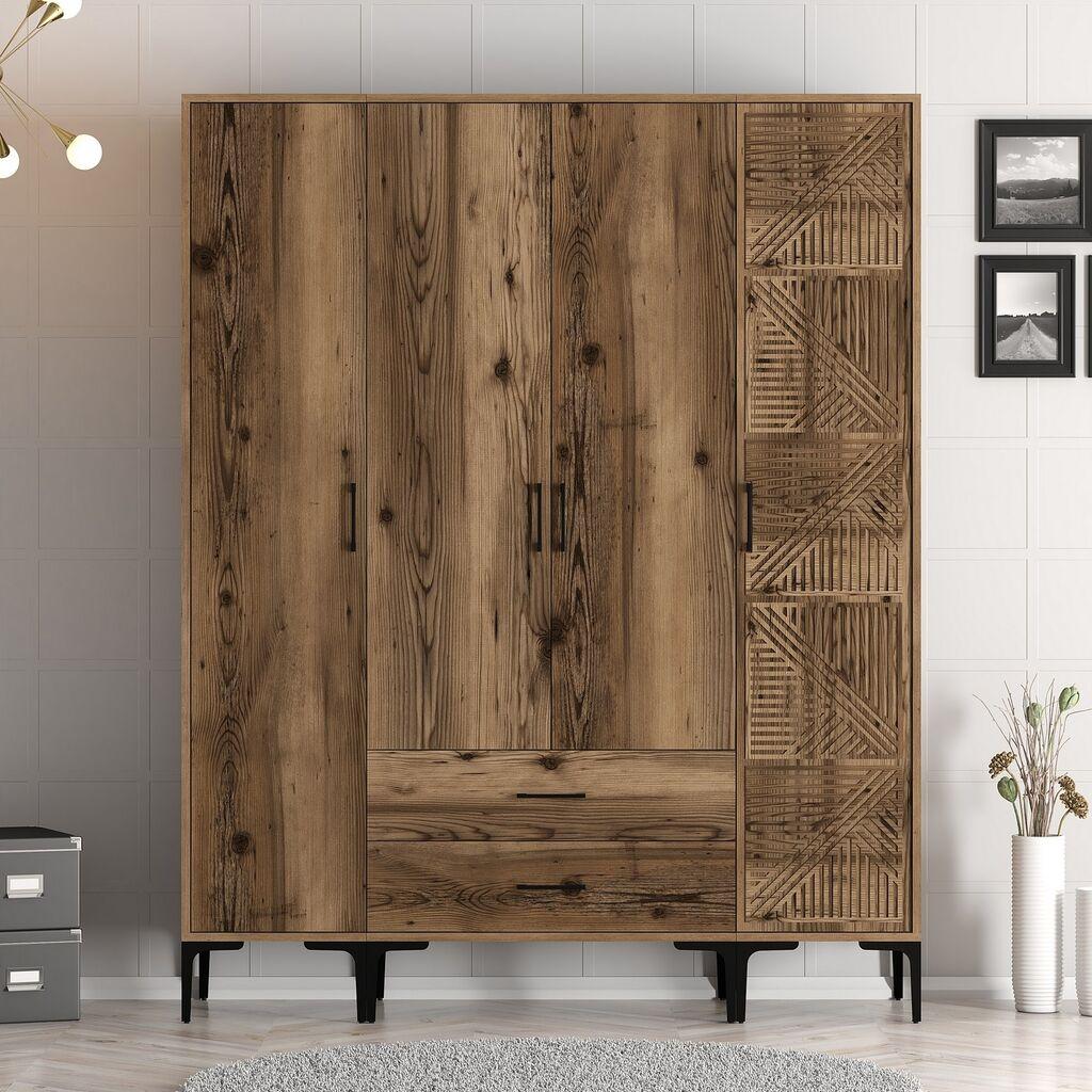 Hanah Home Garderober Kumsal STP, 160x201.4x47.5 cm, Braon
