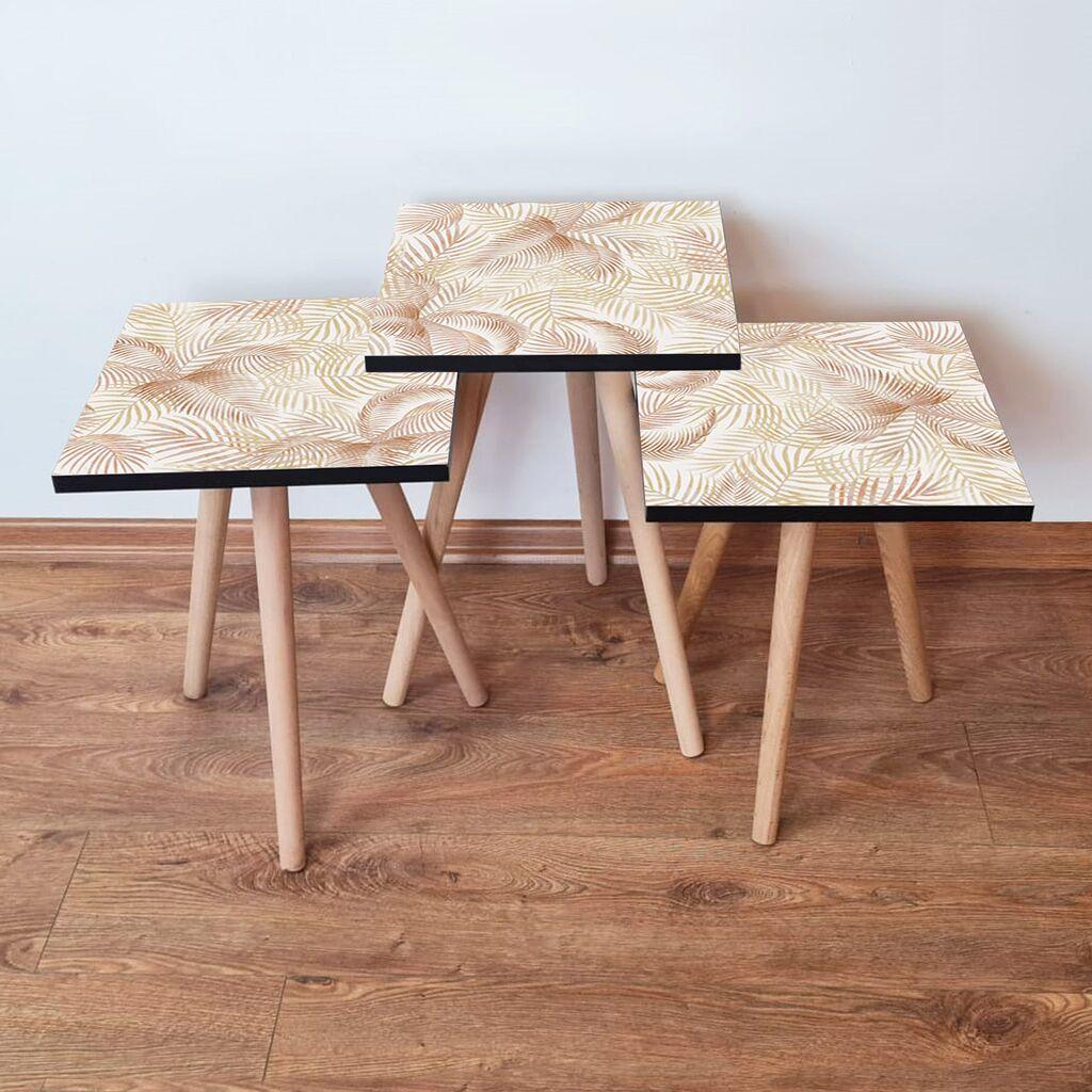 Hanah Home Set klub stočića 3Shp173, 3 komada, Šareni