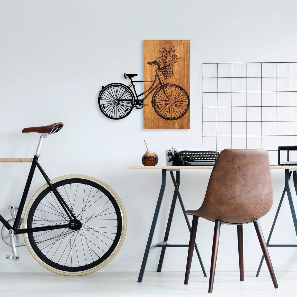 Wallity Zidna dekoracija Historical Floral Bike - M - 377, 58 x 60 cm,  Smeđa