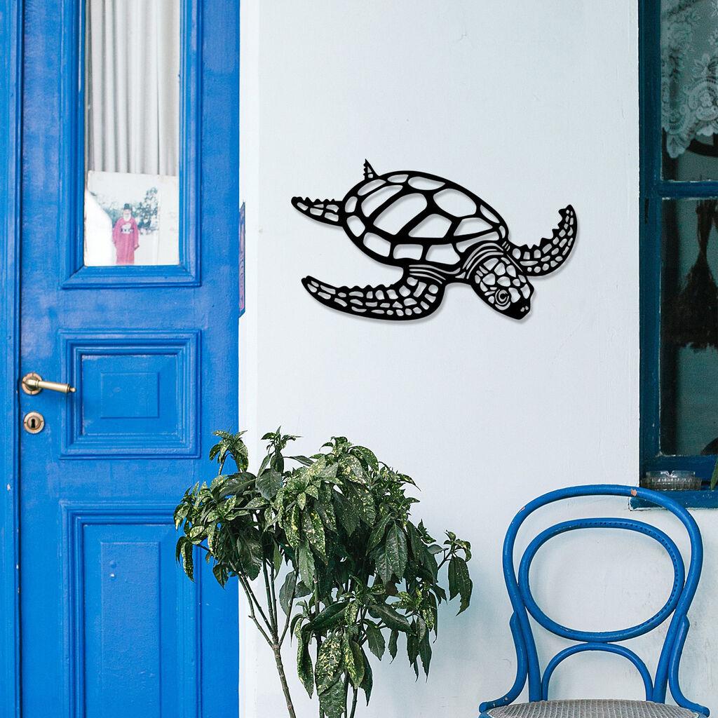 Wallity Zidna dekoracija Caretta Caretta, 53x30 cm, 1.2mm, Crna