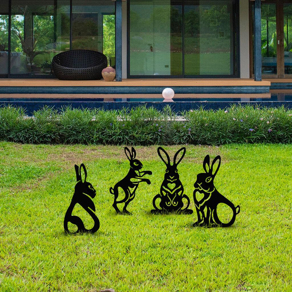 Aberto Design Rabbits Dekorativni baštensk set, Crni