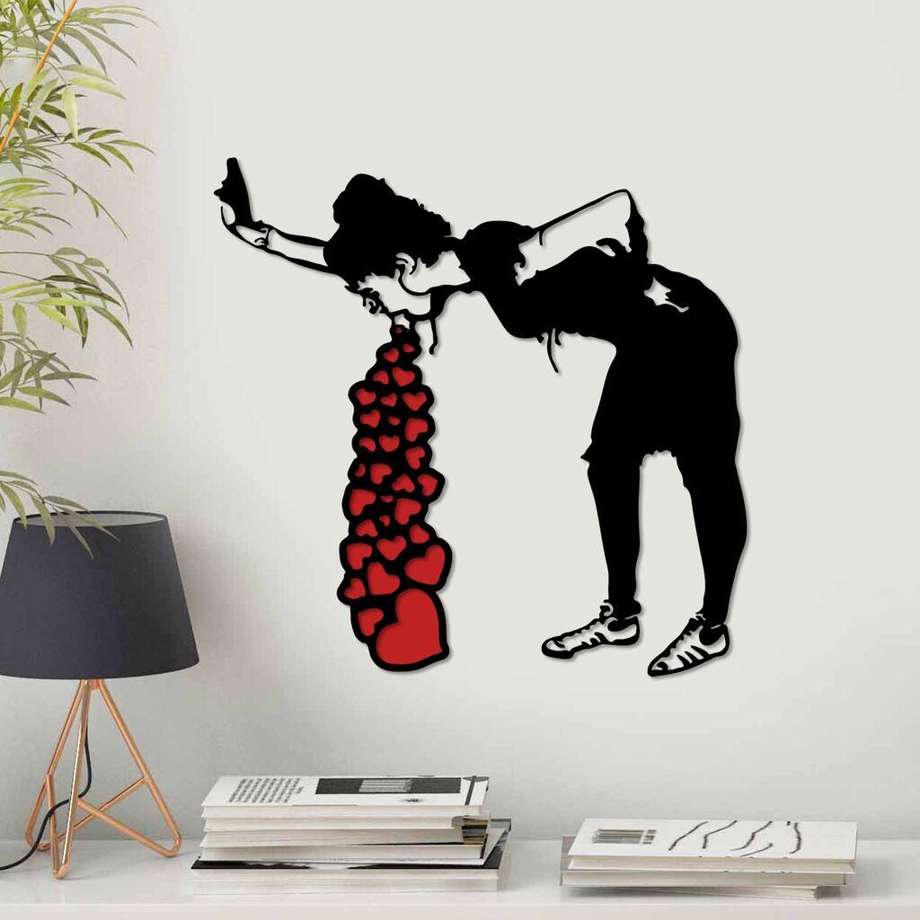 Wallity Zidna dekoracija Banksy 12, 63x61cm, Crna