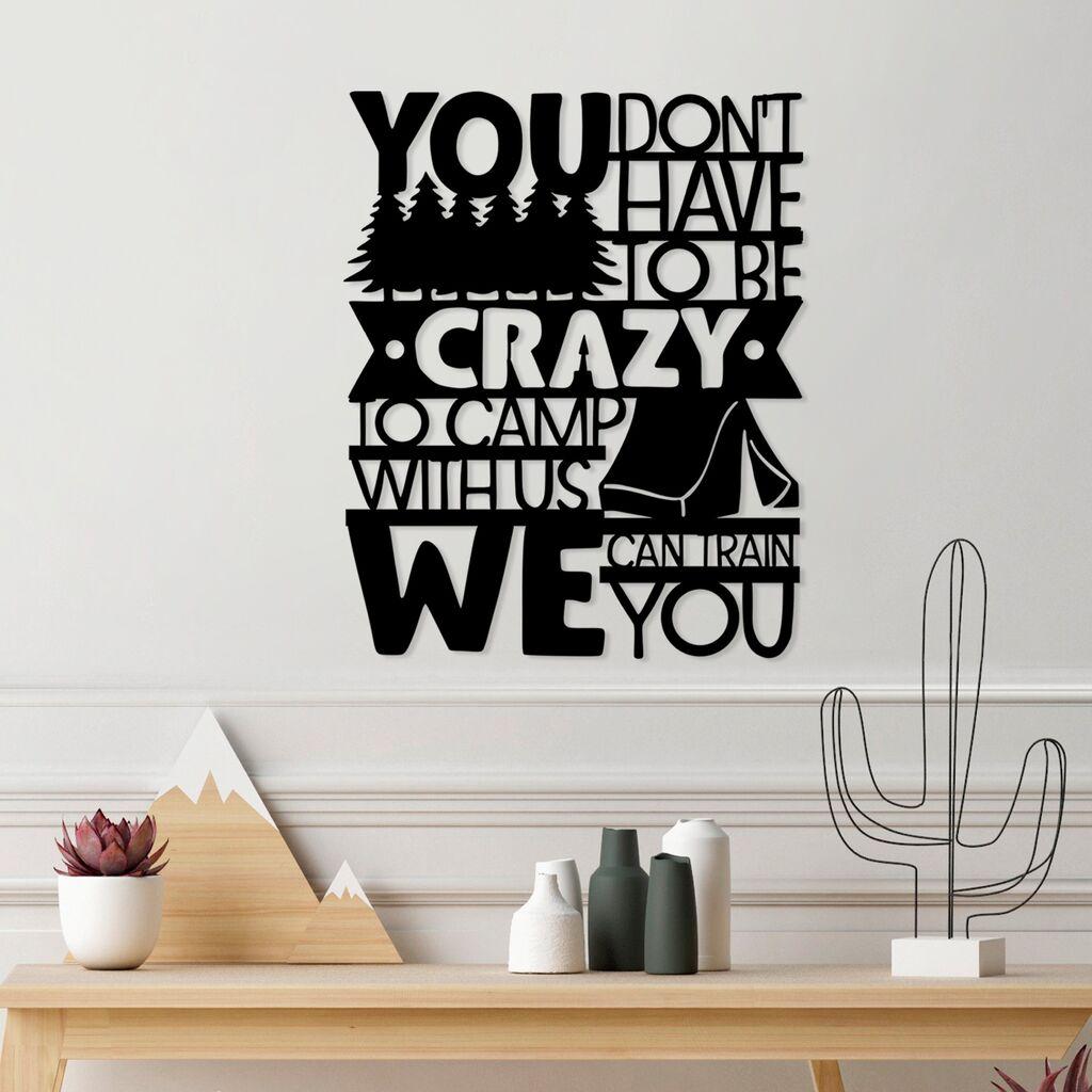Wallity Zidna dekoracija Camp With Us, 56 x 70 cm,  Crna