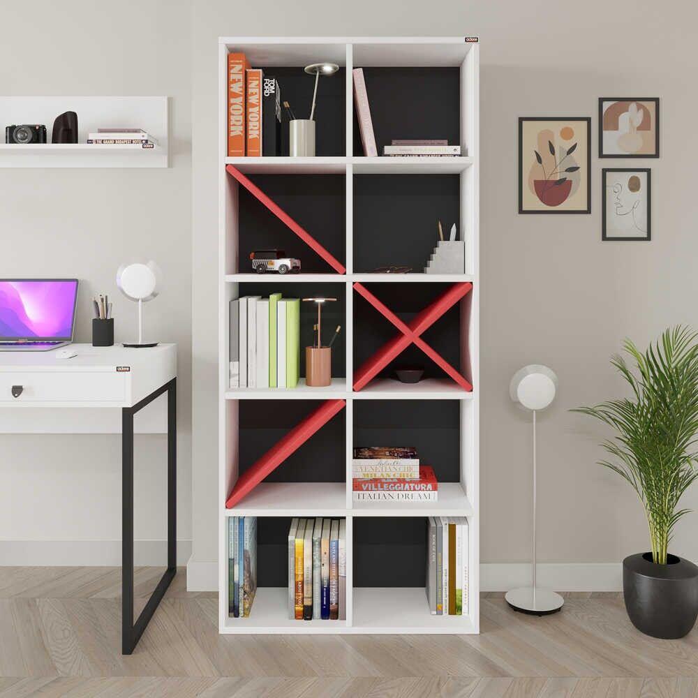 Hanah Home Polica za knjige Ktp-910-Bk-1, 75x188x30 cm, Bela