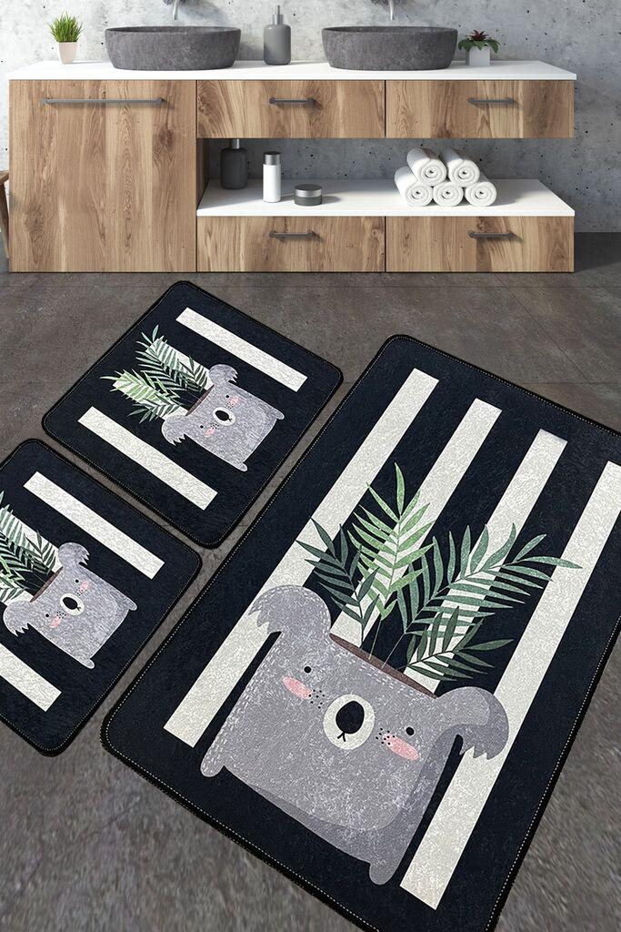 L'essentiel Maison Set 3 prostirke za kupatilo Šareni
