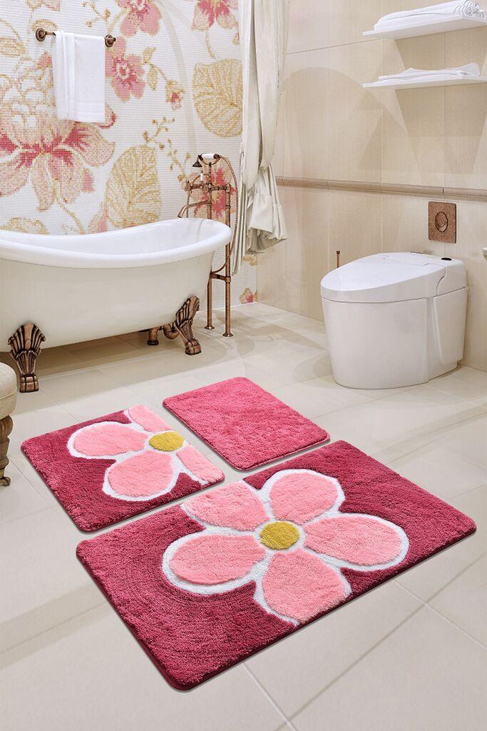 L'essentiel Maison Set 3 prostirke za kupatilo Šareni