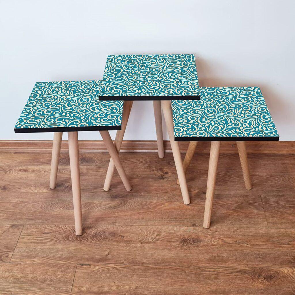 Hanah Home Set klub stočića 3Shp171, 3 komada, Šareni