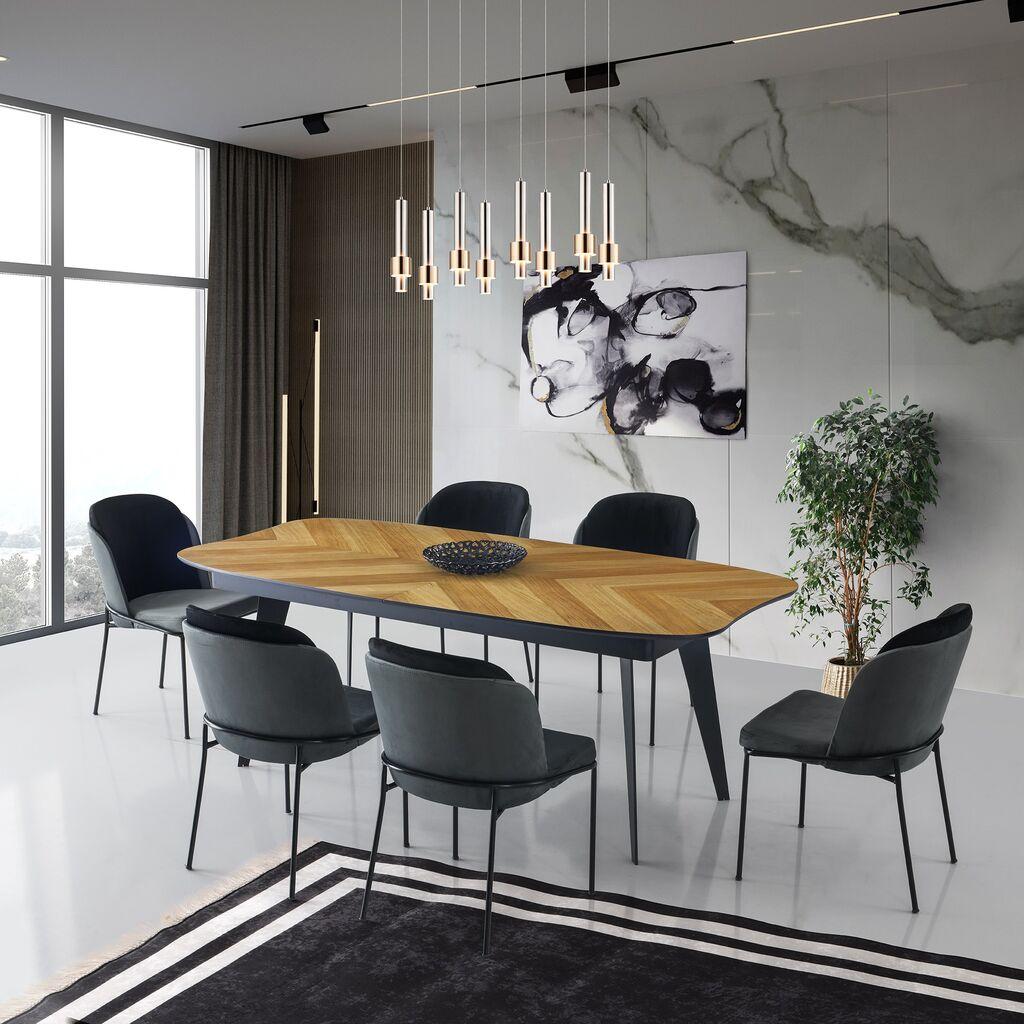 Hanah Home LR 951 Trpezarijski sto, Braon-Crni