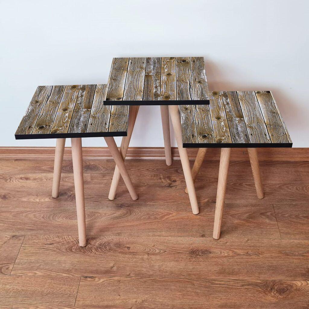 Hanah Home Set klub stočića 3Shp381, 3 komada, Šareni