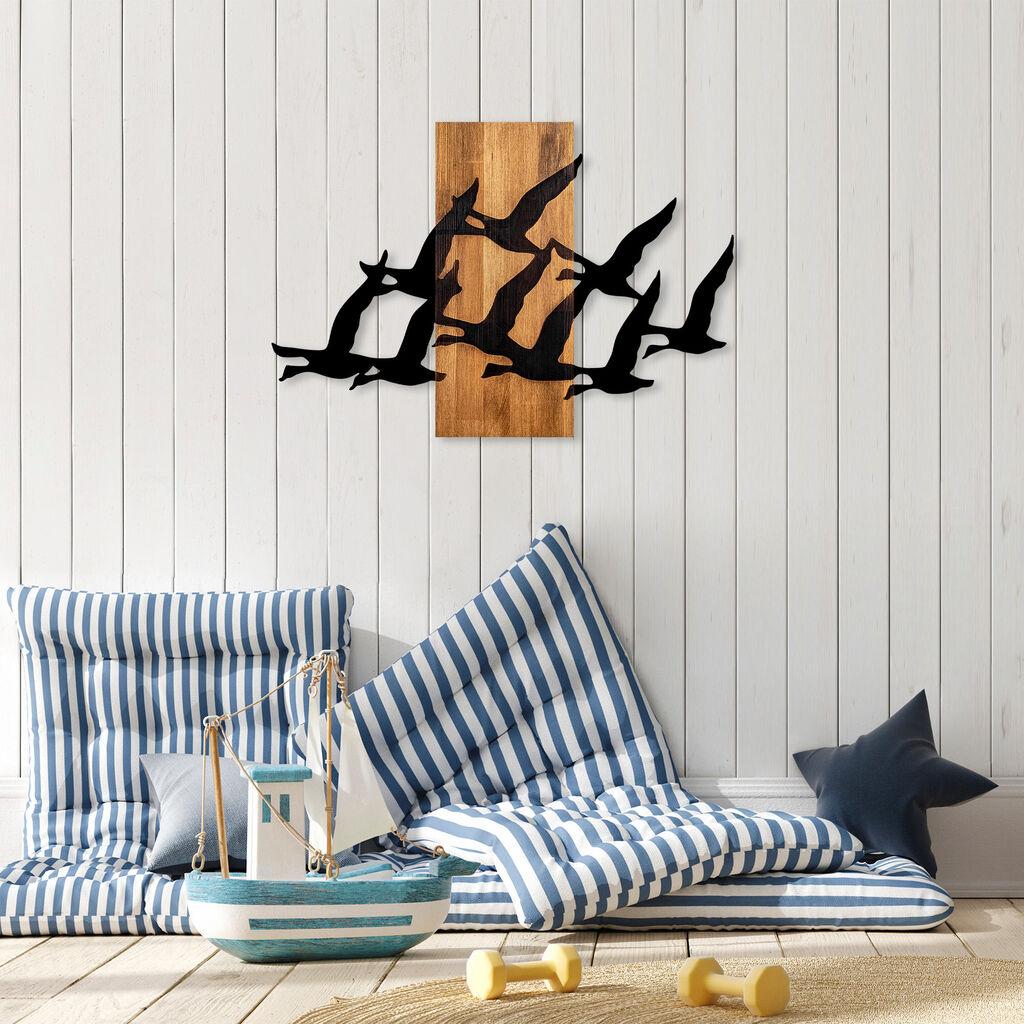 Wallity Zidna dekoracija Migrant Birds - 375, 58x84 cm, Crna