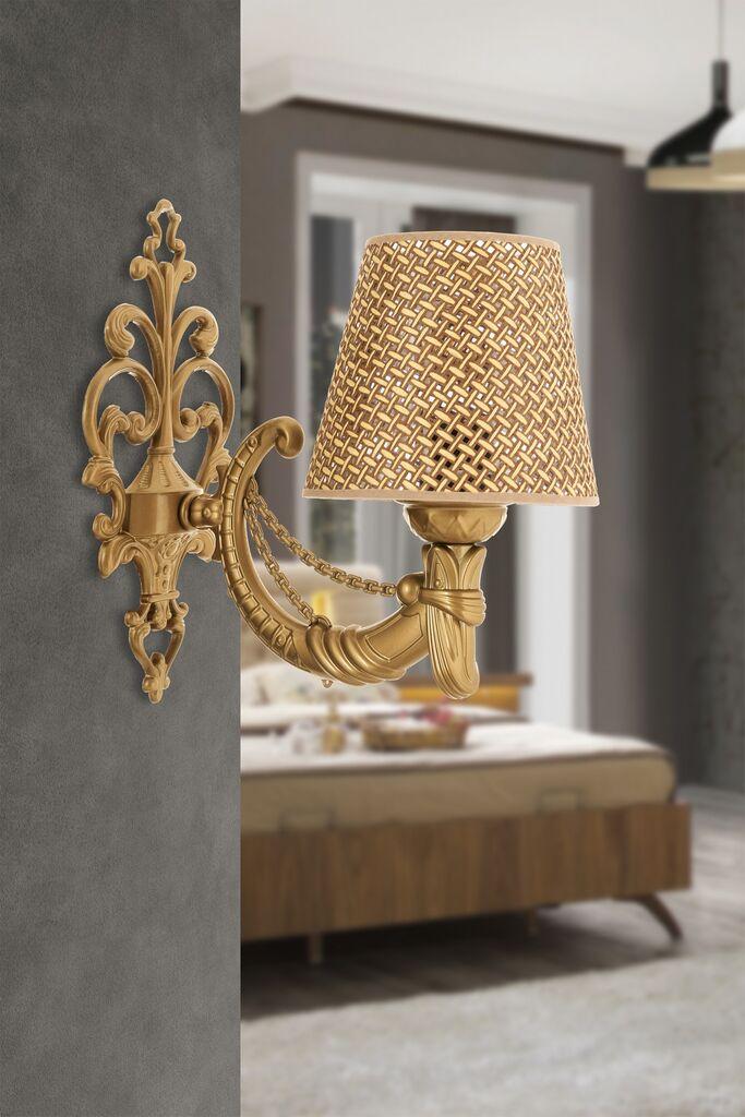 Opviq Zidna lampa Gloria Hazeran, 15x10x13cm, IP20, Bež-zlatna boje
