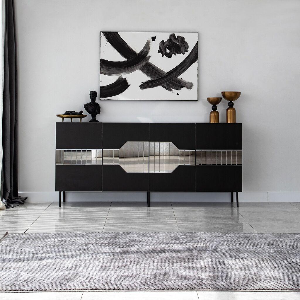 Hanah Home Konzola Milan, 180x80x40 cm, Crna