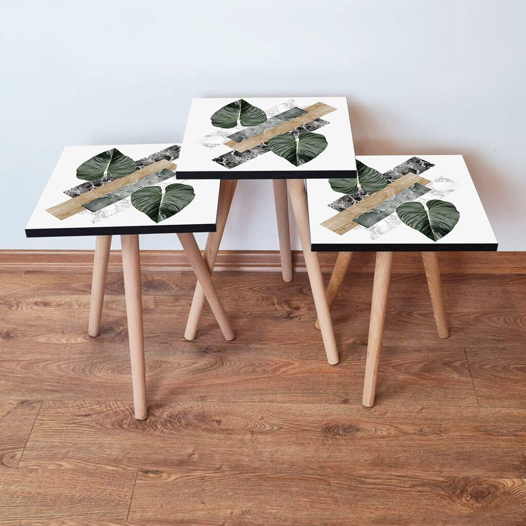 Hanah Home Set klub stočića 3Shp385, 3 komada, Šareni