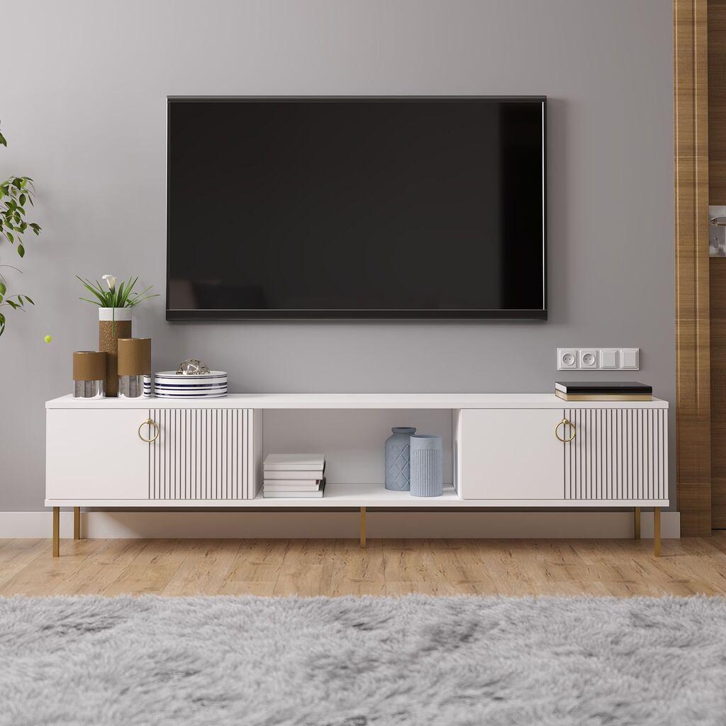 Hanah Home TV Komoda Paye, 180x45x30 cm, Bela