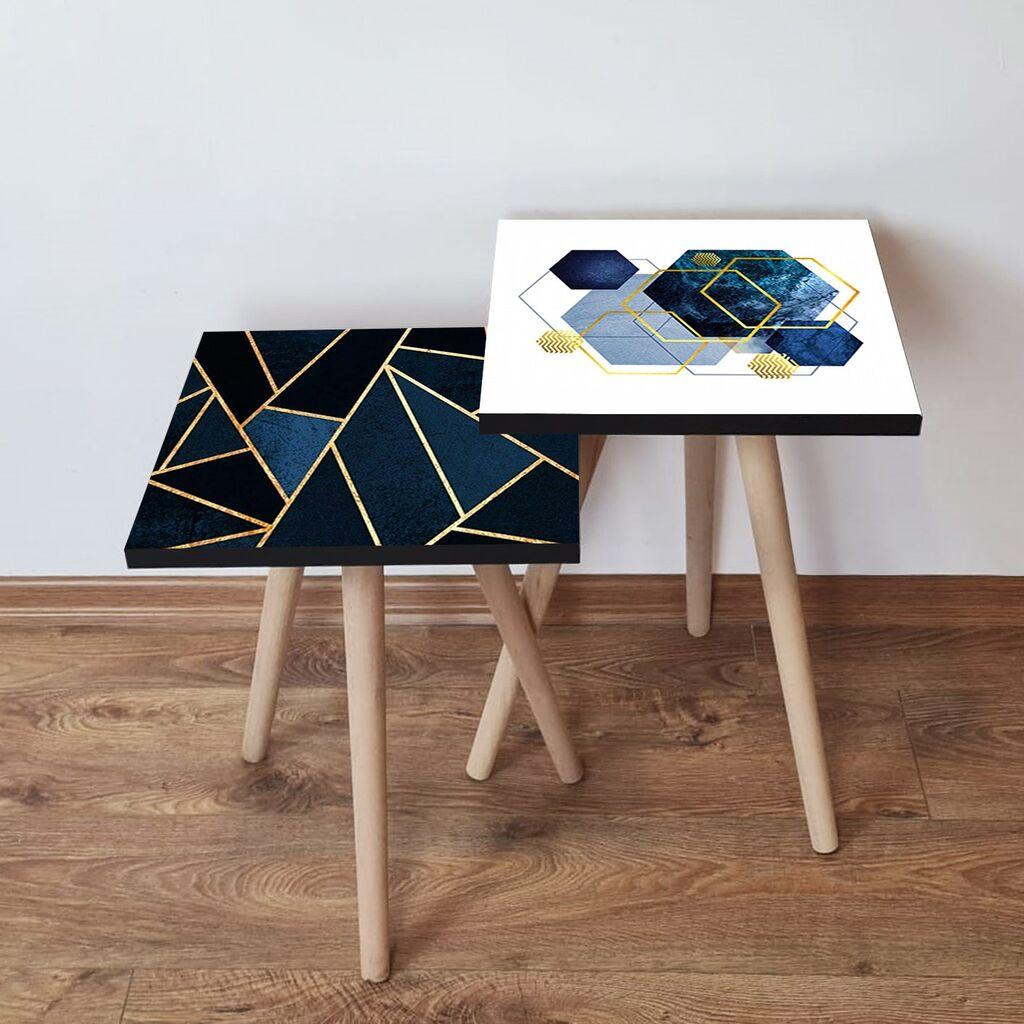 Hanah Home Set klub stočića 2Shp279, 2 komada, Šareni