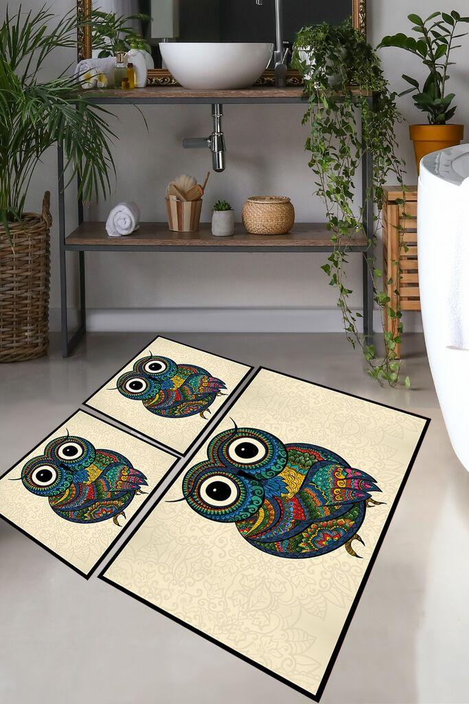 L'essentiel Maison Set 3 prostirke za kupatilo Šareni