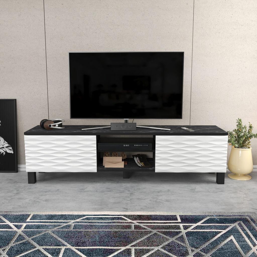Hanah Home TV Komoda Lukas, 150x40,3x35 cm, Crno-Bela