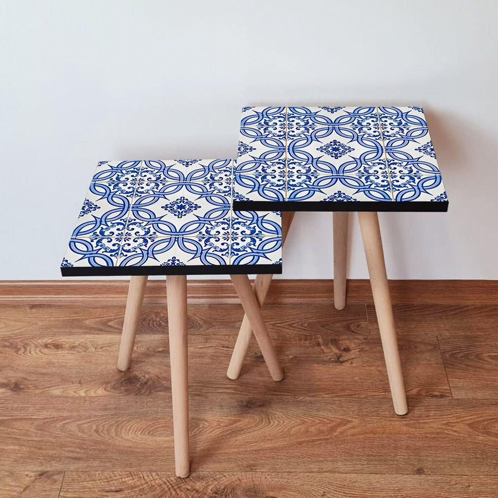Hanah Home Set klub stočića 2Shp343, 2 komada, Šareni