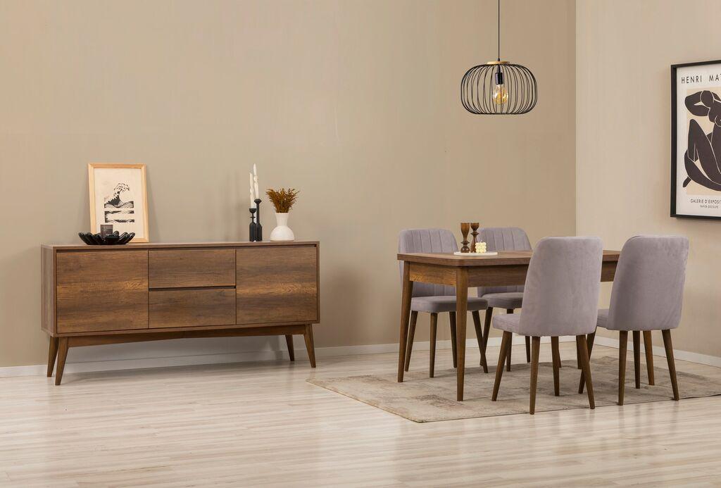Hanah Home Trpezarijski set Vina 01 0701, Sivi