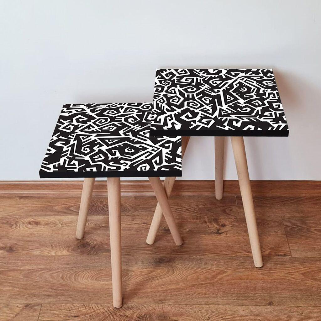 Hanah Home Set klub stočića 2Shp373, 2 komada, Šareni