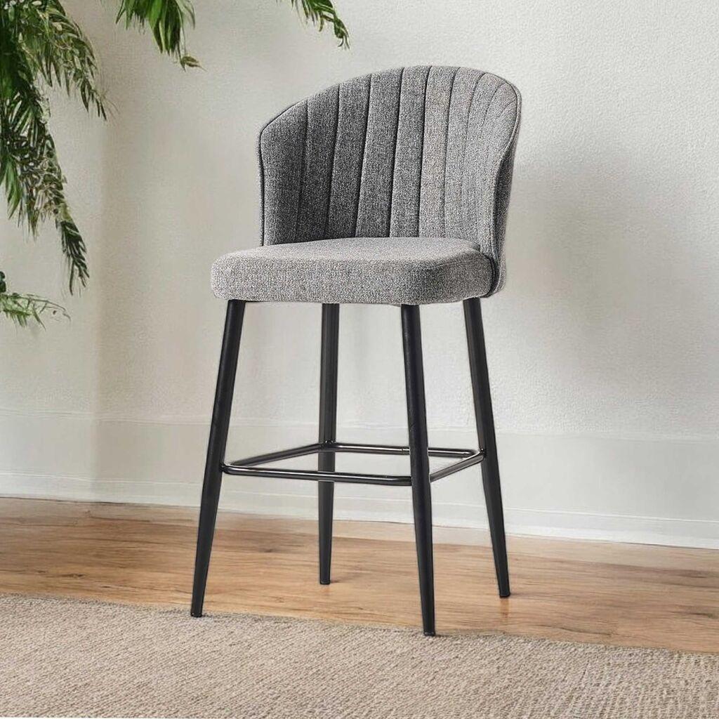 Hanah Home Set barskih stolica Rubi, 4 komada, Sivo-crni