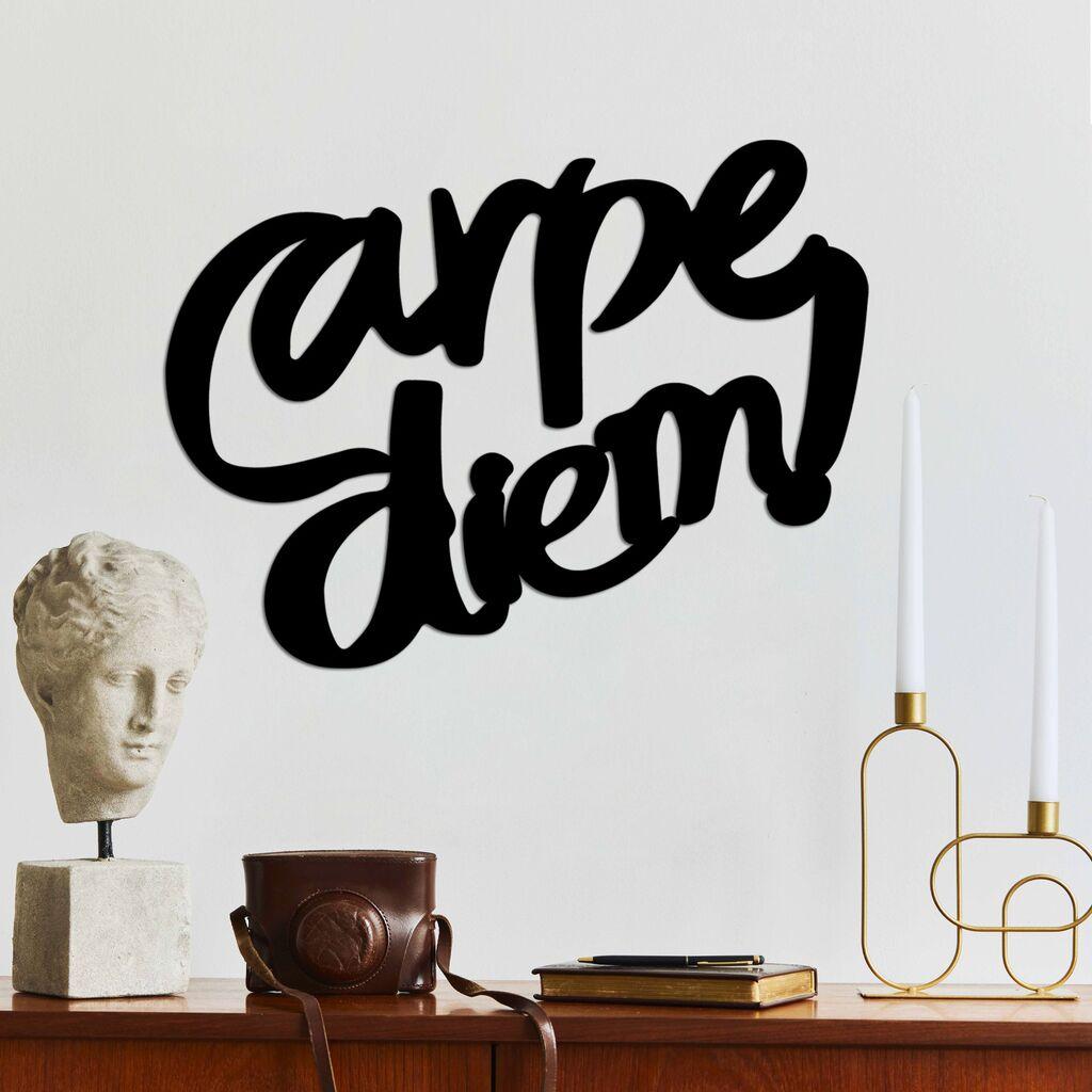 Wallity Zidna dekoracija Carpe Diem 5, 56 x 42 cm,  Crna