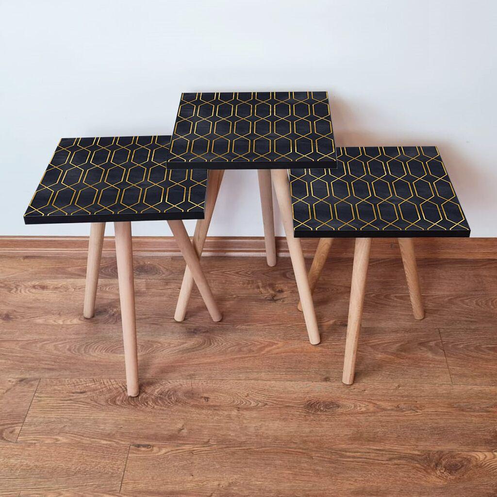 Hanah Home Set klub stočića 3Shp154, 3 komada, Šareni