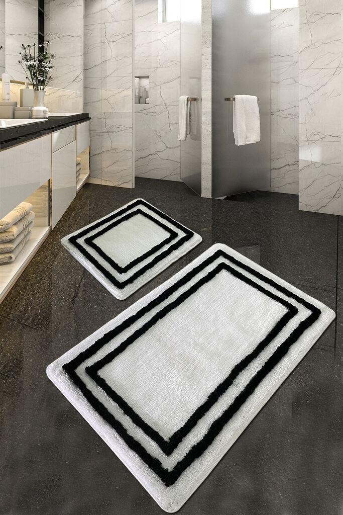 L'essentiel Maison Set 2 prostirke za kupatilo Beli