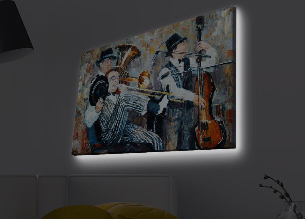 Wallity Slika na platnu sa LED osvetljenjem 45x70cm