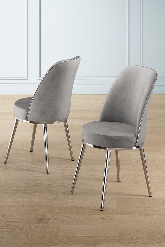 Hanah Home Set stolica Pefa, 45x91x42 cm, 4 komada, Srebrno-sive boje
