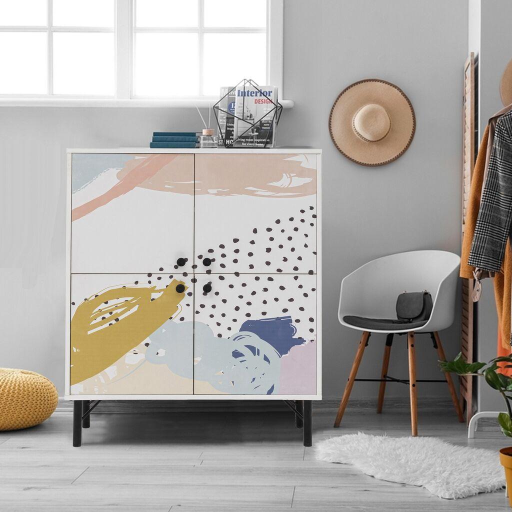 Hanah Home Komoda Multilux Dot, 95x111x36 cm, Šarena