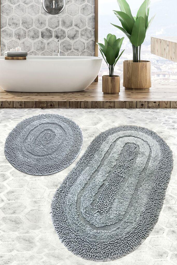 L'essentiel Maison Set 2 prostirke za kupatilo Sivi