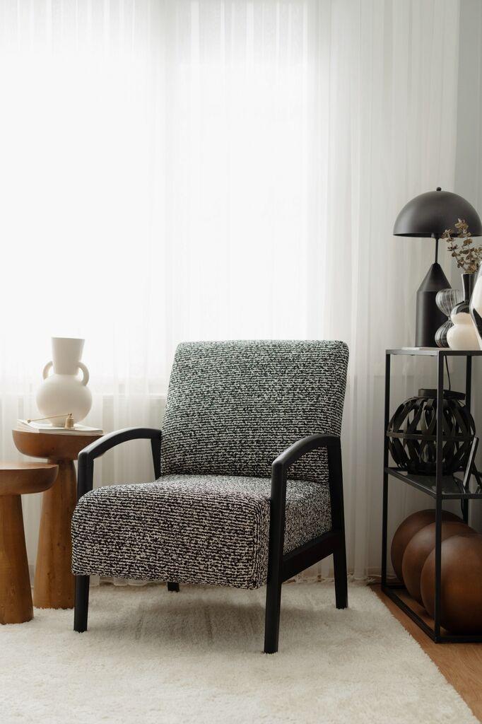 Atelier del Sofa Fotelja Luma, Crno-bela