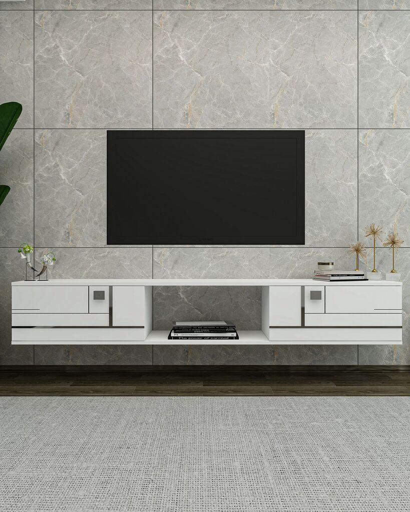 Hanah Home TV Komoda Aredam, 150x25,6x29,6 cm, Bela
