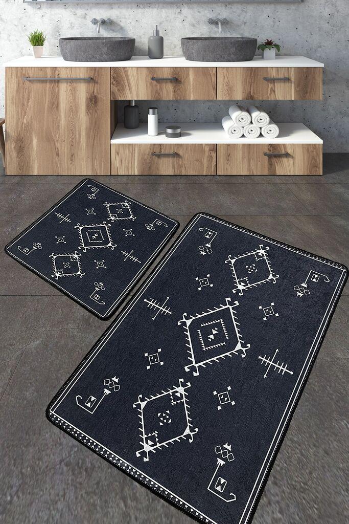 L'essentiel Maison Set 2 prostirke za kupatilo Tamnosivi