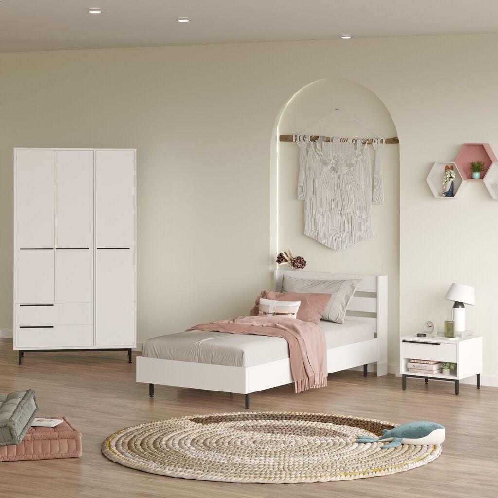 Hanah Home Komplet spavaća soba za tinejdžere ON23-W, Bela