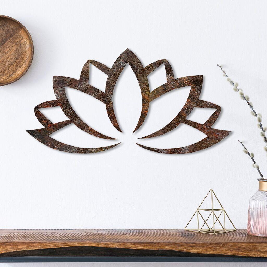 Wallity Zidna dekoracija Rusty Lotus, 35x60 cm, Braon