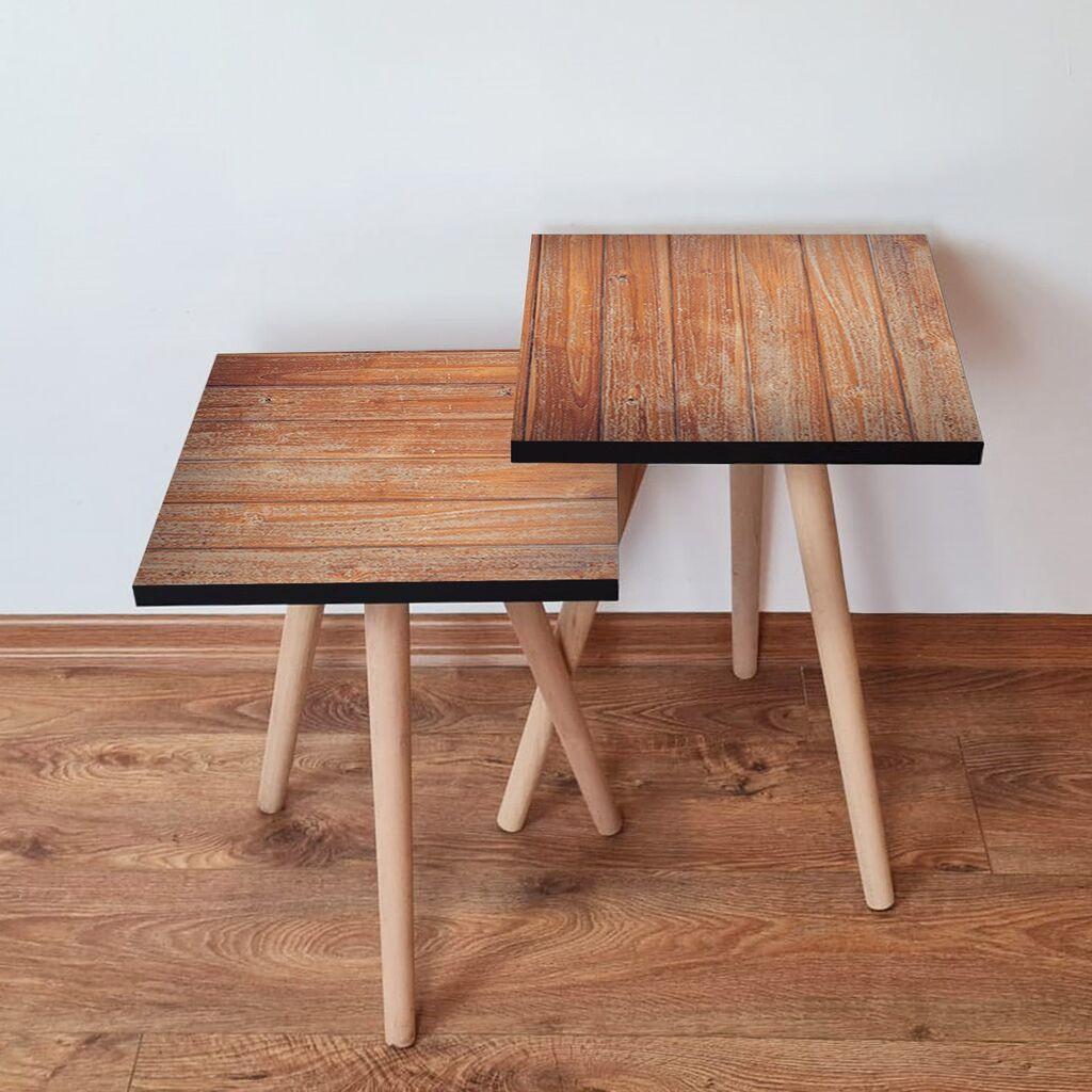 Hanah Home Set klub stočića 2Shp40, 2 komada, Šareni