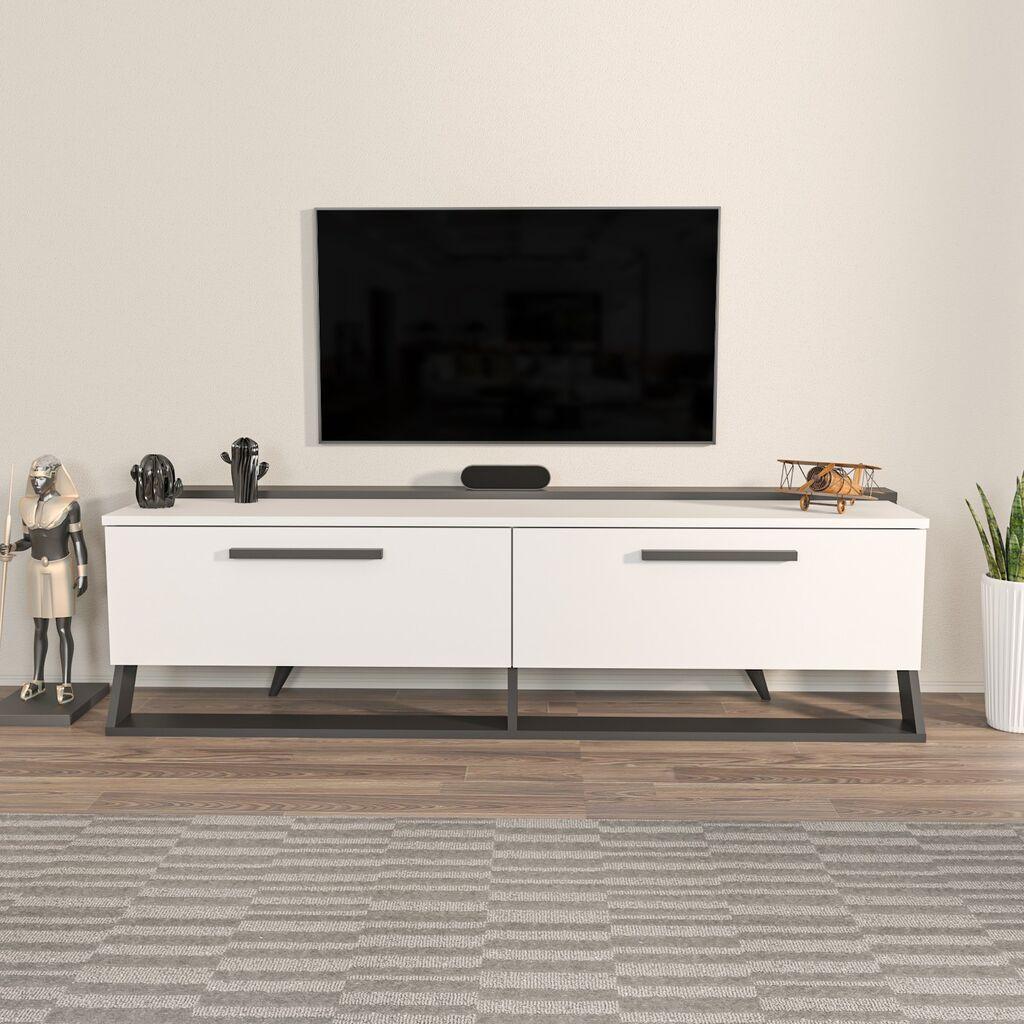 Hanah Home TV Komoda Astrid, 163,8x46,8x36,6 cm, Belo-Crna