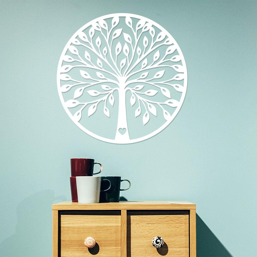 Wallity Zidna dekoracija Agac 4, 58x58 cm, 8 mm, Bela