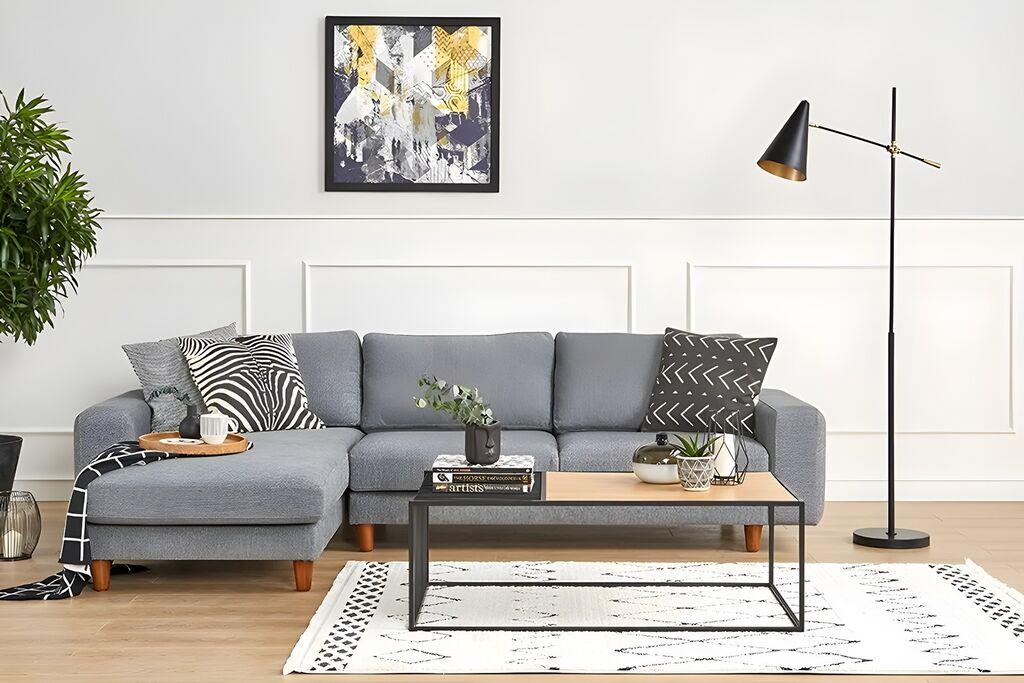 Hanah Home Klub sto Riley, 120x40x40 cm, Bež-crni