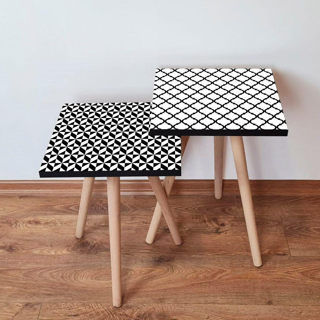 Hanah Home Set klub stočića 2Shp31, 2 komada, Šareni