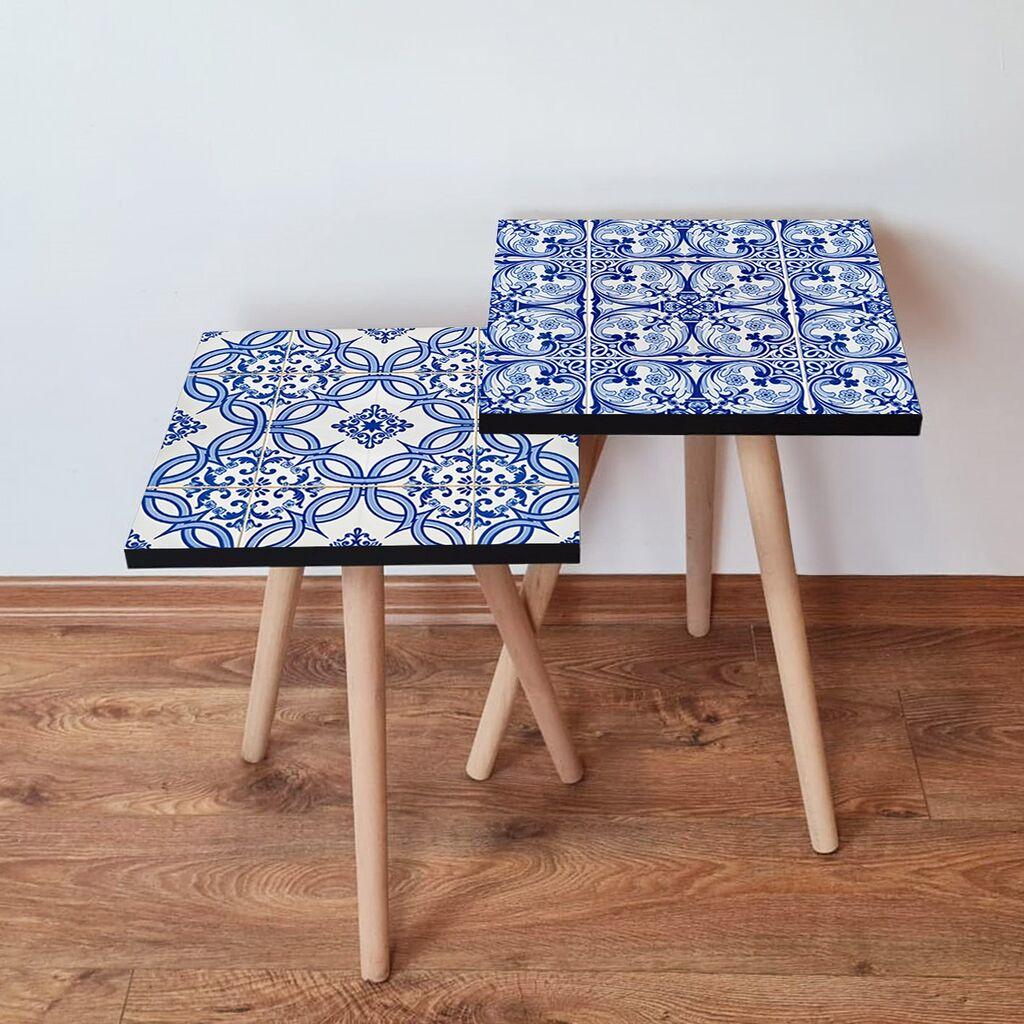 Hanah Home Set klub stočića 2Shp344, 2 komada, Šareni